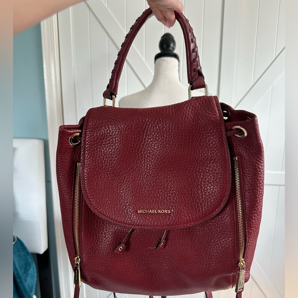 EUC Michael Kors Viv Large Leather Backpack - Purse Brandy Color - Picture 8 of 10